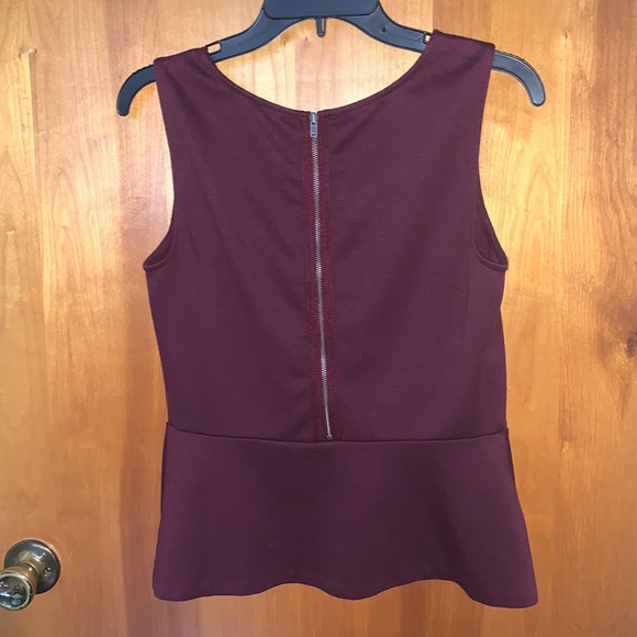 Loft Plum Colored Peplum Blouse - Picture 2 of 8